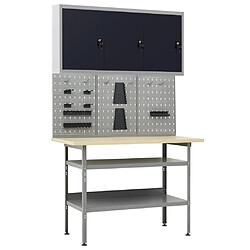 Helloshop26 Établi garage - 120 cm - Gris