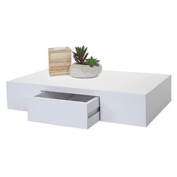 Mendler Étagère murale avec tiroir - Blanc