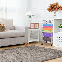 Decoshop26 Chariot de rangement 6 tiroirs - Multicolore