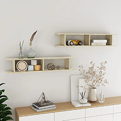 VIDAXL Étagères murales 2 pcs Chêne sonoma