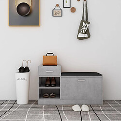 vidaXL Banc à chaussures Gris béton