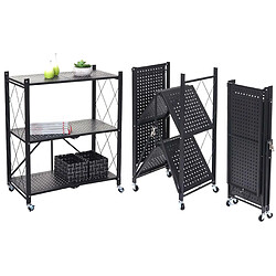 Mendler Étagère colonne pliable - Noir