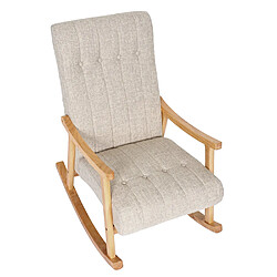 Mendler Fauteuil à bascule relax - Crème pas cher