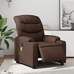 VIDAXL vidaXL Fauteuil de massage électrique - Marron Fauteuil de massage - Inclinaison électrique - Vibration 6 points - Similicuir - Poche latérale