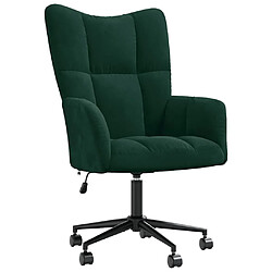 vidaXL Chaise relaxation vert foncé