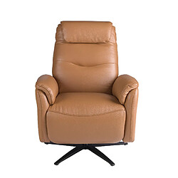 Angel Cerda Fauteuil pivotant en cuir marron