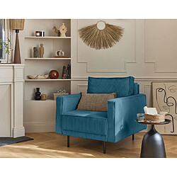 Lisa Design Charlie - fauteuil - pieds hauts - en velours côtelé