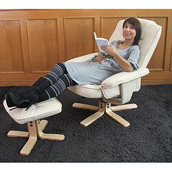 Mendler Fauteuil de relaxation pivotant - Crème