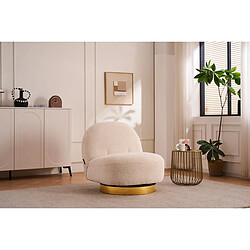 palozi home fauteuil bouclette pivotant Churchill - 76 x 80 x 74 cm - Blanc