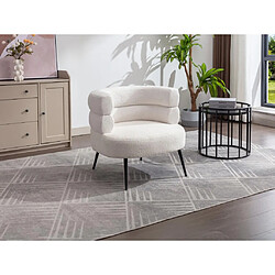 Vente-Unique Fauteuil CAMEDO - Bouclette Blanc