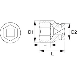 Bahco Douille 6 pans 1/2" - 21 mm