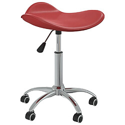 vidaXL Tabouret de Salon et Spa - Bordeaux Tabouret de salon - Similicuir rouge bordeaux - Réglable en hauteur - Pivotant à 360°