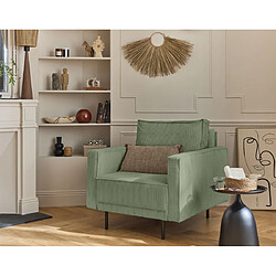 Fauteuil Relax électrique Velours Beige - Chaise Design Ergonomique - Pieds Bois - Montage Facile - Bestmobilier