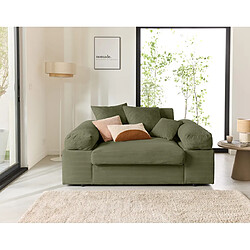 Lisa Design Aspen - Fauteuil XL - assise profonde - velours côtelé