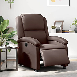 vidaXL Fauteuil électrique - Marron Fauteuil inclinable électrique - Similicuir - Inclinaison 135° - Poche latérale