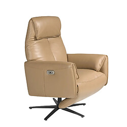 Angel Cerda Fauteuil relax en cuir pivotant arena