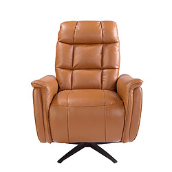 Angel Cerda Fauteuil pivotant en cuir marron