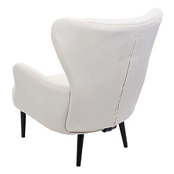 Acheter Mendler Fauteuil lounge velours - Crème beige