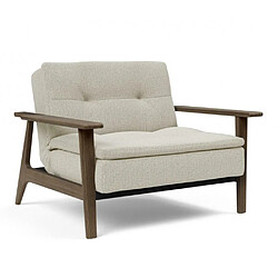 Fauteuil design INSIDE 75 DUBLEXO - Convertible Fauteuil design convertible - 3 positions dossier - Matelas Fibertex - Accoudoirs et pieds chêne fumé - Cadre bois