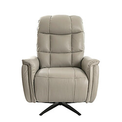 Angel Cerda Fauteuil pivotant en cuir gris