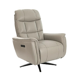 Angel Cerda Fauteuil pivotant en cuir gris