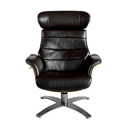 Angel Cerda Fauteuil pivotant en cuir brun chocolat