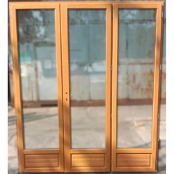 GD Porte Fenêtre Bois 3 Vantaux - H215 x L180