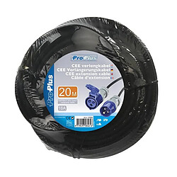 ProPlus Rallonge Électrique CEE 20 m Noir