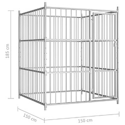 vidaXL Chenil d'extérieur pour chiens 150 x 150 x 185 cm pas cher