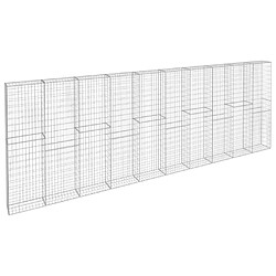 Avis vidaXL Mur à gabion avec couvercles - Argenté