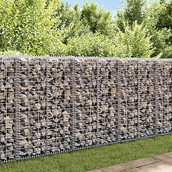 vidaXL Mur à gabion avec couvercles - Acier galvanisé