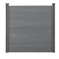 Neuholz Clôture à 2 Poteaux Bois Composite WPC - Gris