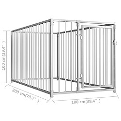 Helloshop26 Chenil extérieur pour chiens 100 cm