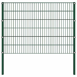 vidaXL Panneau de clôture avec poteaux - 3,4 x 1,2 m - Vert