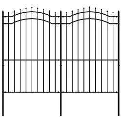 vidaXL Clôture de jardin avec sommet de lance 222 cm - Noir