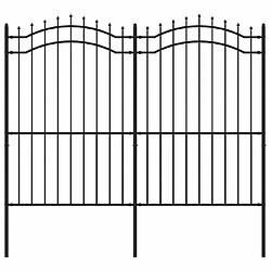 vidaXL Clôture de jardin avec sommet de lance 222 cm - Noir