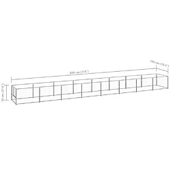 Helloshop26 Chenil en acier 8 m² - Argenté