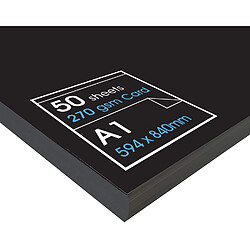 Papier cartonné recyclé - Noir Papier cartonné pour collage - recyclé - noir - en papier - lot de 50 feuilles