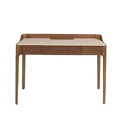 Angel Cerda Bureau avec plateau en simili cuir et noyer