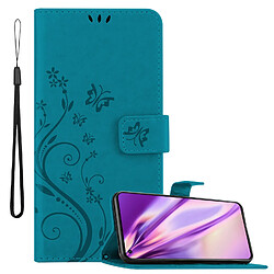 Cadorabo Realme GT Neo 2T - Bleu floral Étui design floral avec fonction stand - Emplacements cartes inclus - Fermeture magnétique
