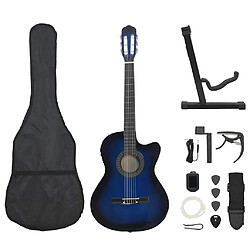 vidaXL Guitare occidentale bleu 4/4