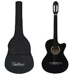 vidaXL Guitare Western 12pces EQ 4/4 Noir