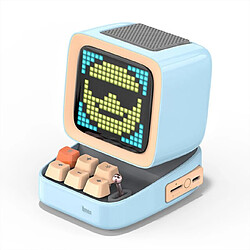Retro Alarm Clock Bluetooth Speaker - Blue Réveil Bluetooth rétro - Subwoofer - Écran LED - Haut-parleur Bluetooth 5.0