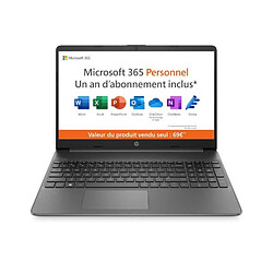PC Portable HP 15s-fq0024nf - 15,6 FHD - Celeron N4120 - RAM 4 Go - 128Go SSD - Win 11 -Microsoft 365 Personnel inclus 1 an- AZE