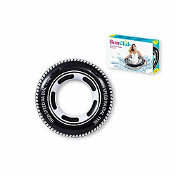 BigBuy Outdoor Roue Gonflable Sunclub - Noir Roue gonflable - 115 cm - PVC - Noir - Pour piscine - Facile à gonfler