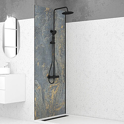 Aurlane Panneau mural de douche en pierre - Noir