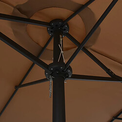 Helloshop26 Parasol double toit rectangulaire - Taupe pas cher