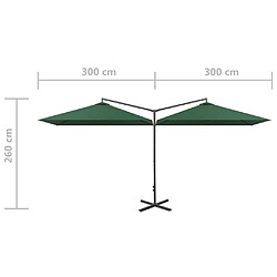 Helloshop26 Parasol double 600 x 300 cm vert pas cher