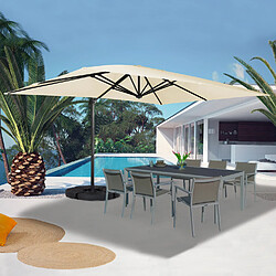 Idmarket MARKET Parasol Déporté CALVI Écru - 3x4 m