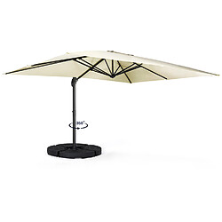 Idmarket MARKET Parasol Déporté CALVI Écru - 3x4 m